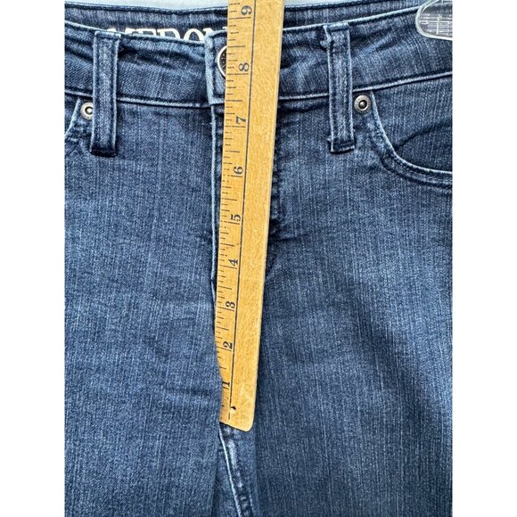 Merona Womens Bootcut Dark Wash Denim Jeans Mid-Rise Stretch Cotton Blend 8 REG - Picture 6 of 10